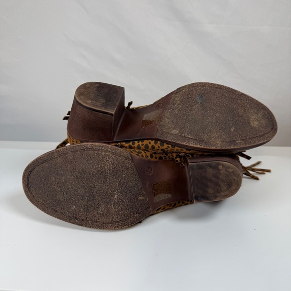 Maya Babe Fringe Ankle Boots Women's Cheetah Print Western Style Fun‎ Fashion 10 - Picture 12 of 15